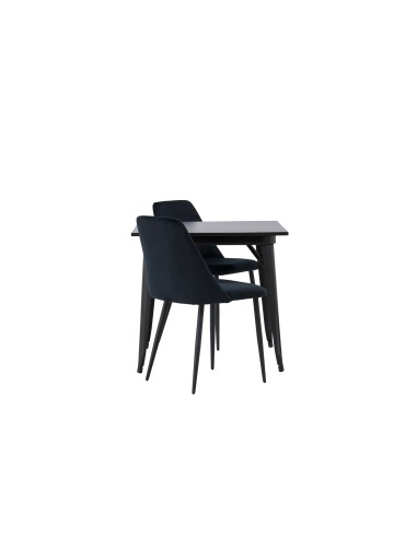 Matgrupp Tempe med Night matstolar, 80 × 80 cm