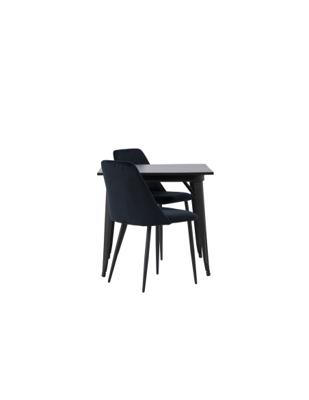 Matgrupp Tempe med Night matstolar, 80 × 80 cm