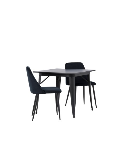 Matgrupp Tempe med Night matstolar, 80 × 80 cm