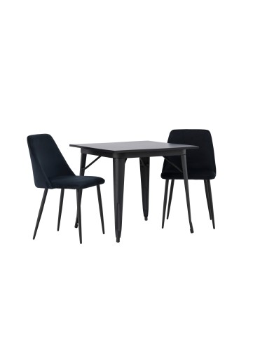 Matgrupp Tempe med Night matstolar, 80 × 80 cm