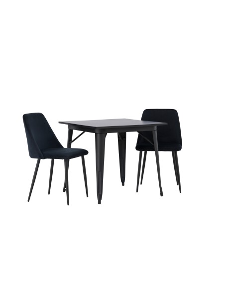 Matgrupp Tempe med Night matstolar, 80 × 80 cm
