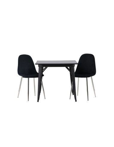 Matgrupp Tempe med Polar matstolar, 80 × 80 cm