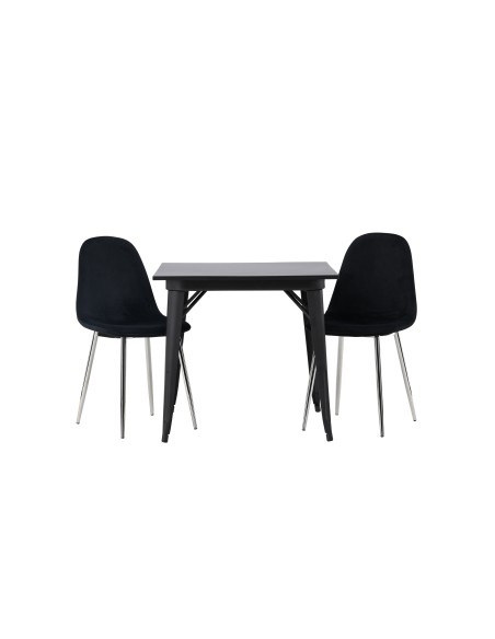 Matgrupp Tempe med Polar matstolar, 80 × 80 cm