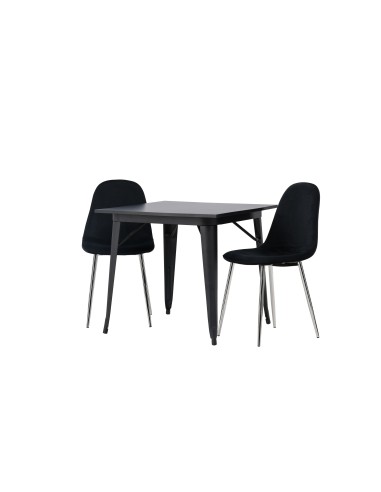 Matgrupp Tempe med Polar matstolar, 80 × 80 cm