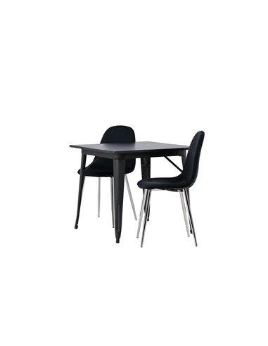 Matgrupp Tempe med Polar matstolar, 80 × 80 cm