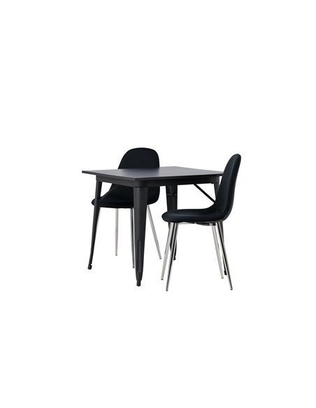Matgrupp Tempe med Polar matstolar, 80 × 80 cm