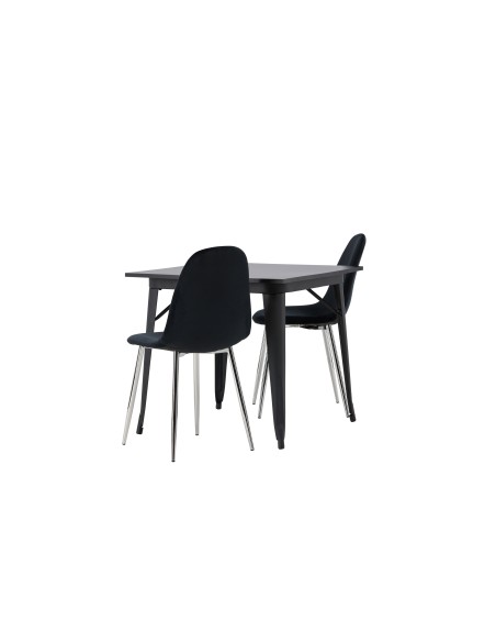 Matgrupp Tempe med Polar matstolar, 80 × 80 cm