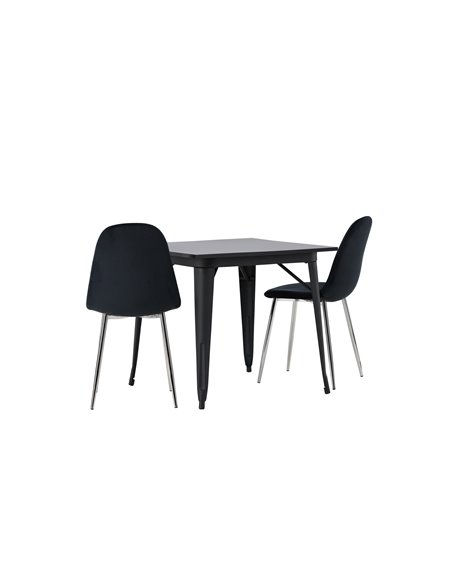 Matgrupp Tempe med Polar matstolar, 80 × 80 cm