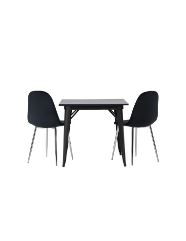 Matgrupp Tempe med Polar matstolar, 80 × 80 cm