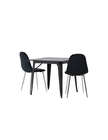 Matgrupp Tempe med Polar matstolar, 80 × 80 cm