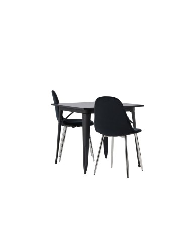 Matgrupp Tempe med Polar matstolar, 80 × 80 cm