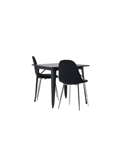 Matgrupp Tempe med Polar matstolar, 80 × 80 cm