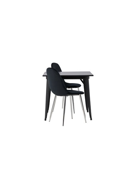 Matgrupp Tempe med Polar matstolar, 80 × 80 cm