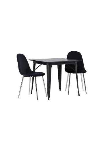 Matgrupp Tempe med Polar matstolar, 80 × 80 cm