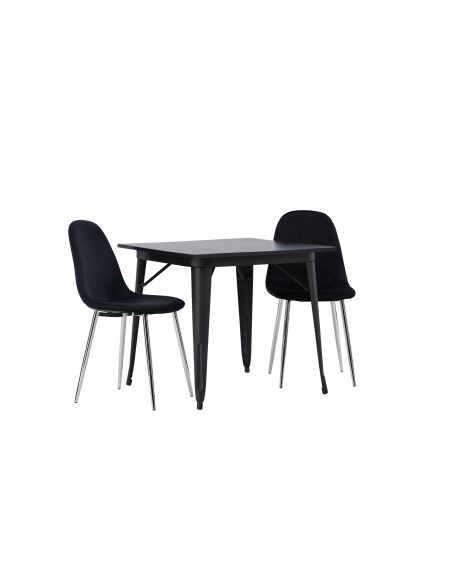 Matgrupp Tempe med Polar matstolar, 80 × 80 cm