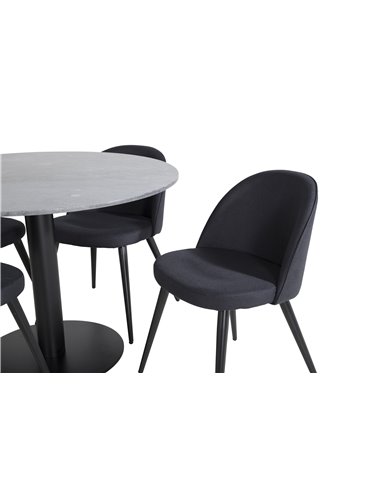 Matgrupp Estelle med Velvet matstolar