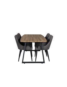 Matgrupp Inca med Plaza matstolar, 160 × 85 cm