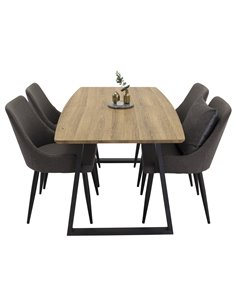 Matgrupp Inca med Plaza matstolar, 160 × 85 cm 2
