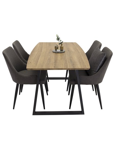 Matgrupp Inca med Plaza matstolar, 160 × 85 cm