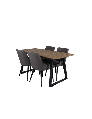 Matgrupp Inca med Plaza matstolar, 160 × 85 cm