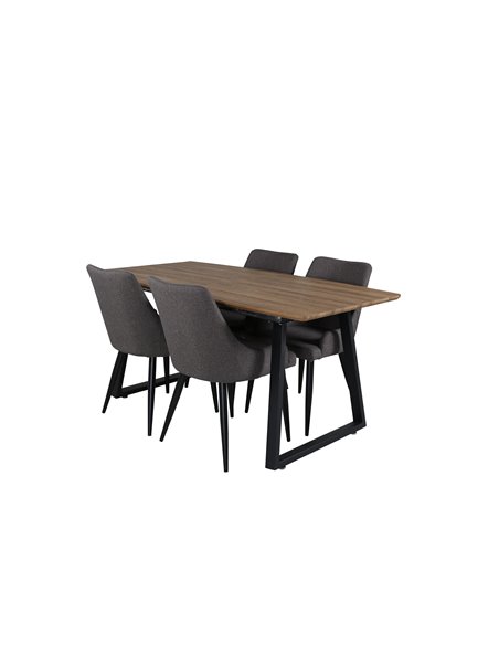 Matgrupp Inca med Plaza matstolar, 160 × 85 cm