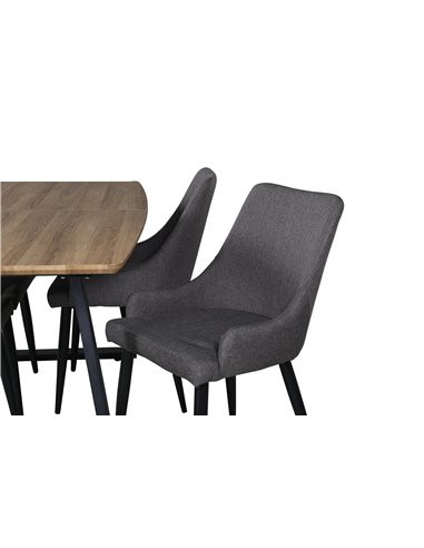 Matgrupp Inca med Plaza matstolar, 160 × 85 cm