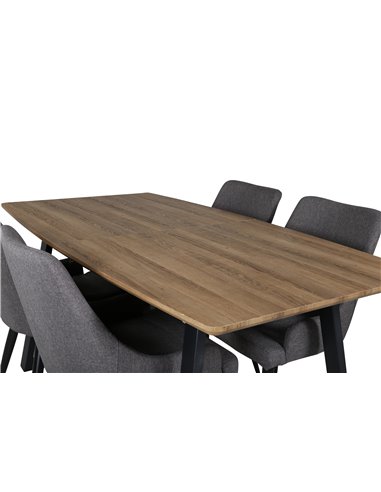 Matgrupp Inca med Plaza matstolar, 160 × 85 cm