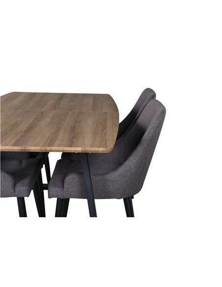 Matgrupp Inca med Plaza matstolar, 160 × 85 cm