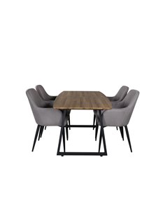 Matgrupp Inca med Comfort matstolar, 160 × 85 cm