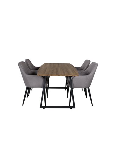 Matgrupp Inca med Comfort matstolar, 160 × 85 cm