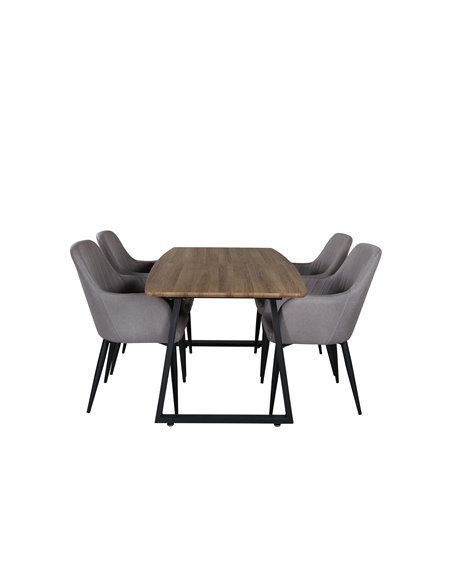 Matgrupp Inca med Comfort matstolar, 160 × 85 cm