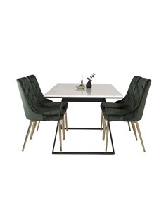 Matgrupp Estelle med Velvet Deluxe matstolar, 140 × 90 cm 2