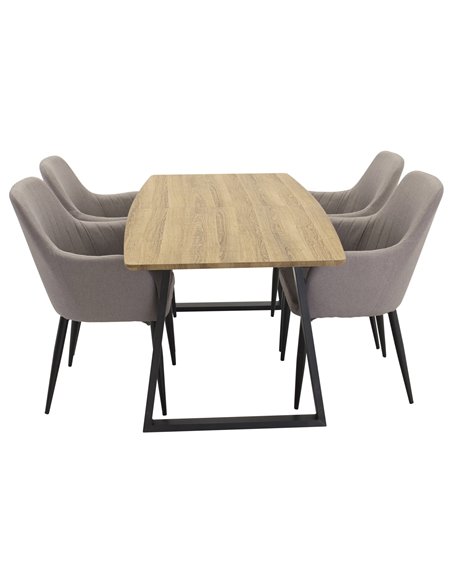 Matgrupp Inca med Comfort matstolar, 160 × 85 cm