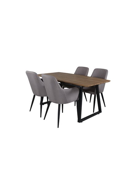 Matgrupp Inca med Comfort matstolar, 160 × 85 cm