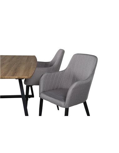 Matgrupp Inca med Comfort matstolar, 160 × 85 cm