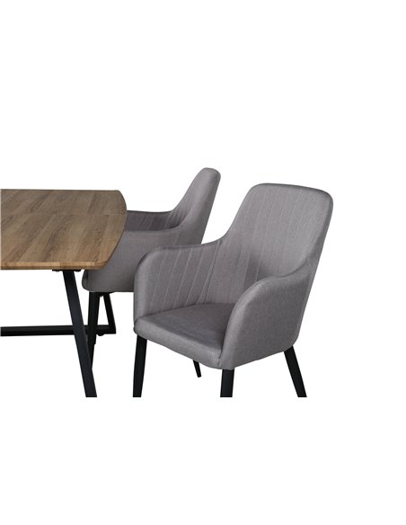 Matgrupp Inca med Comfort matstolar, 160 × 85 cm