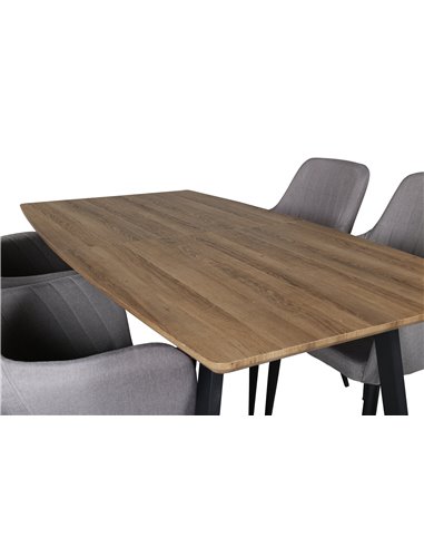 Matgrupp Inca med Comfort matstolar, 160 × 85 cm