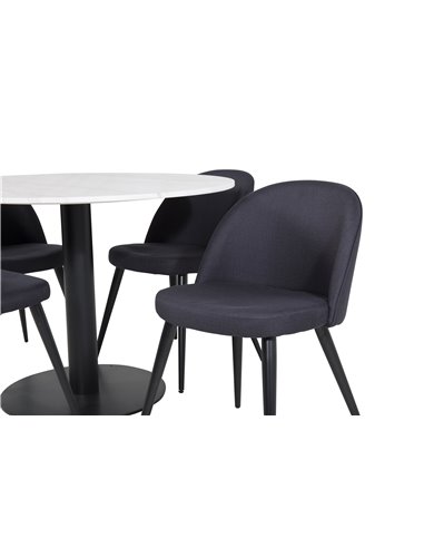 Matgrupp Estelle med Velvet matstolar