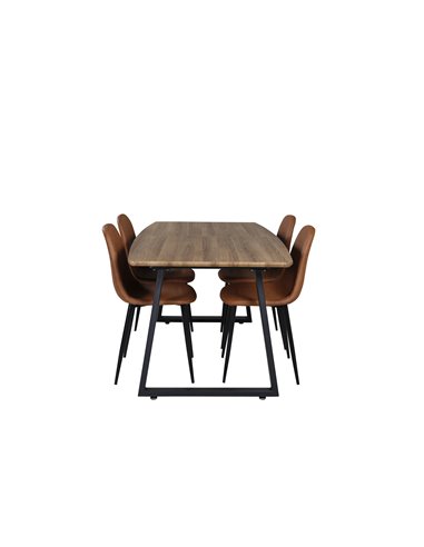 Matgrupp Inca med Polar matstolar, 160 × 85 cm