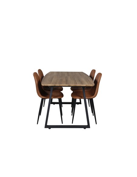 Matgrupp Inca med Polar matstolar, 160 × 85 cm