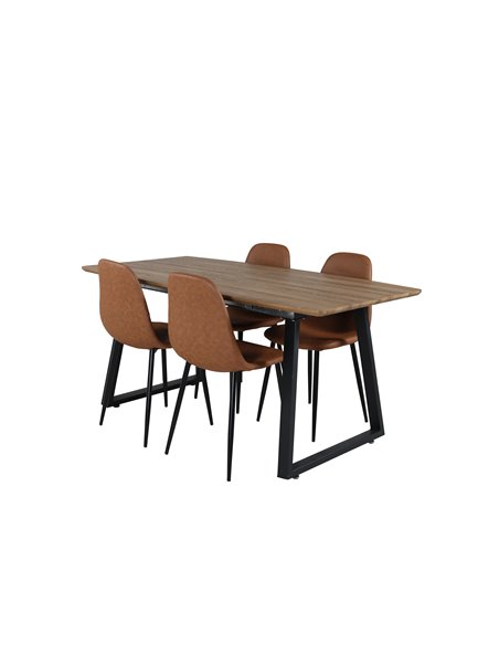 Matgrupp Inca med Polar matstolar, 160 × 85 cm