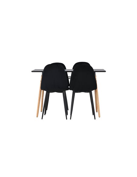 Matgrupp Danburi med Polar matstolar, 120 × 60 cm