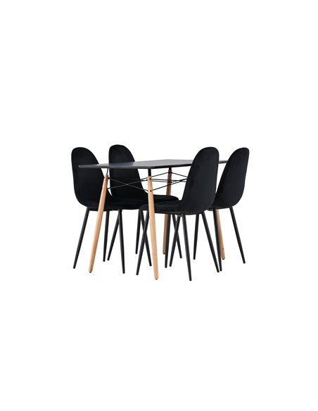 Matgrupp Danburi med Polar matstolar, 120 × 60 cm