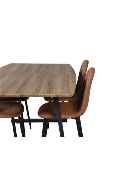 Matgrupp Inca med Polar matstolar, 160 × 85 cm