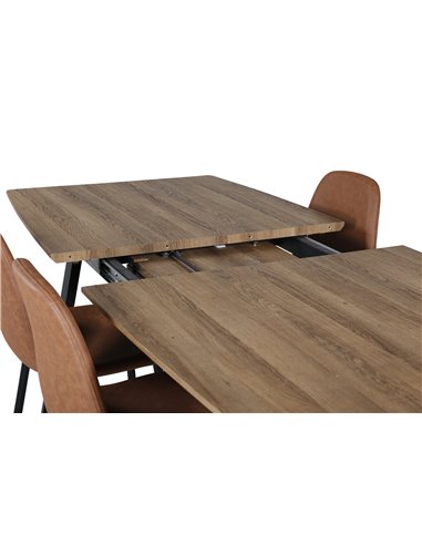 Matgrupp Inca med Polar matstolar, 160 × 85 cm