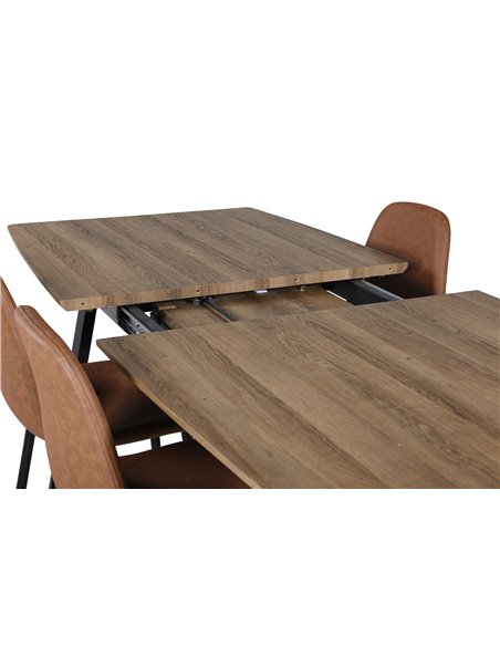 Matgrupp Inca med Polar matstolar, 160 × 85 cm