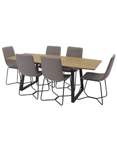 Matgrupp Inca med X matstolar, 160 × 85 cm 2