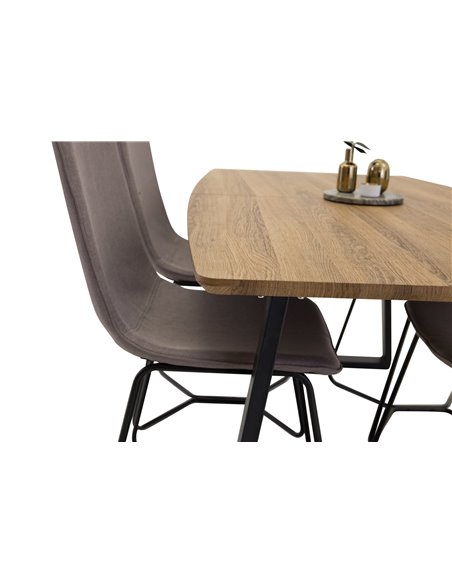 Matgrupp Inca med X matstolar, 160 × 85 cm