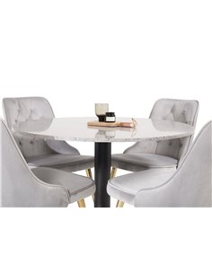 Matgrupp Razzia med Velvet Deluxe matstolar