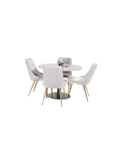 Matgrupp Razzia med Velvet Deluxe matstolar